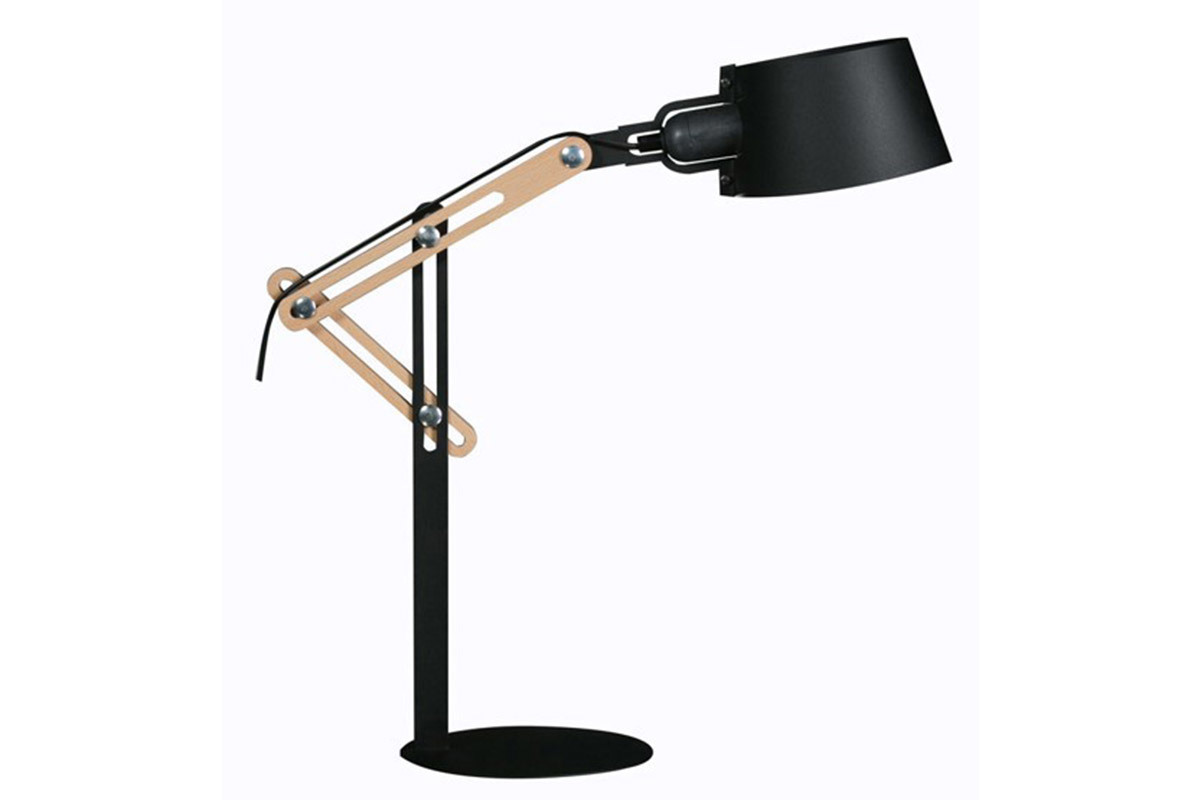 Design-Tischlampe BILLY aus schwarzem Metall