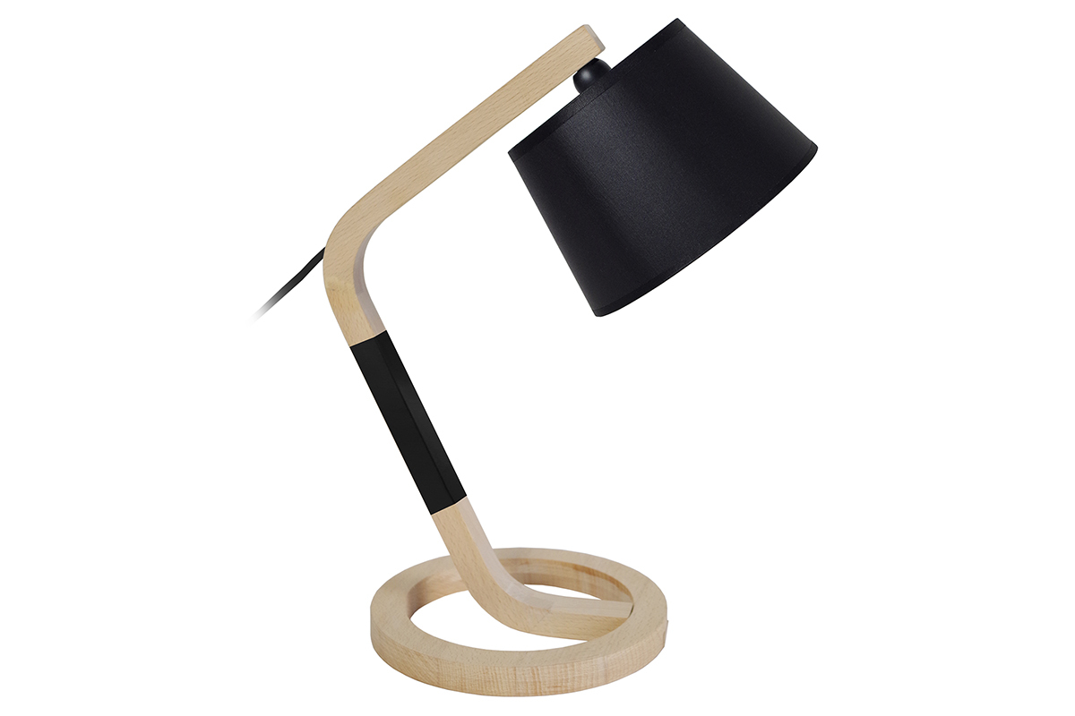 Design-Tischlampe Zirkelfu Holz Schwarz TRIPOD