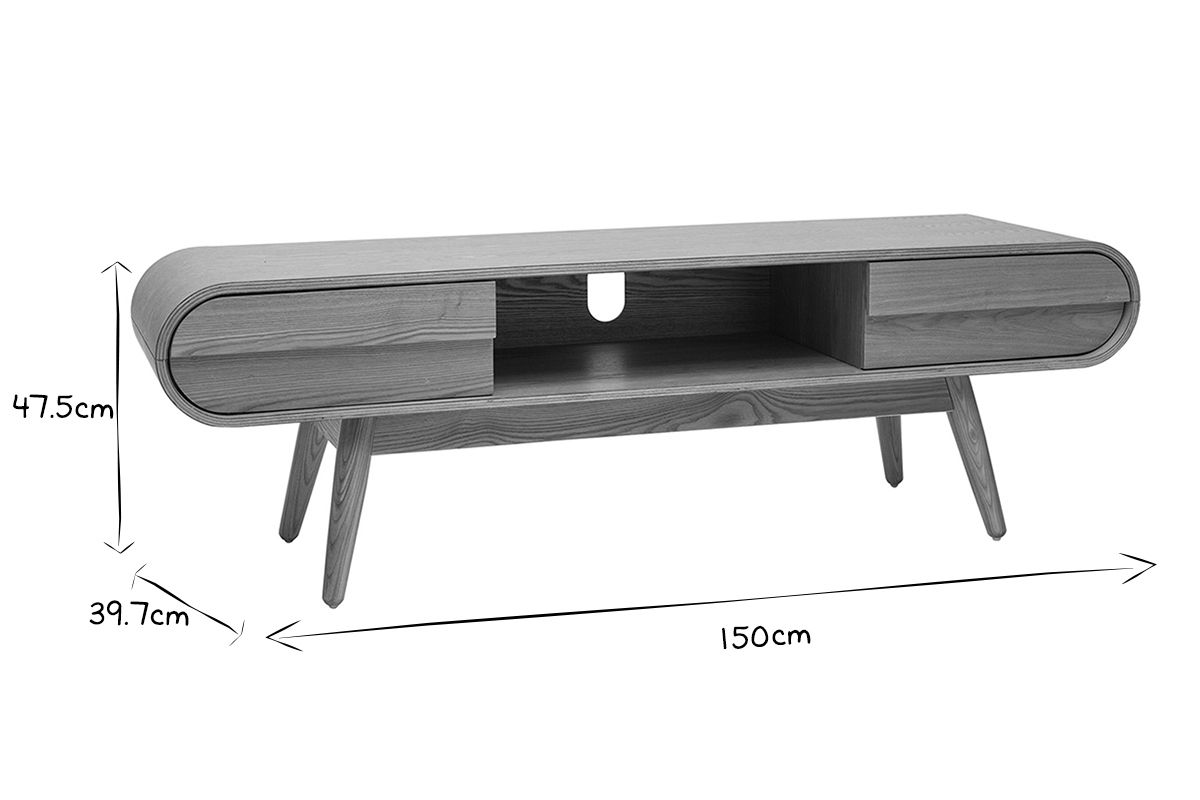 Design-TV-Mbel 2 Schubladen Esche naturell - BALTIK