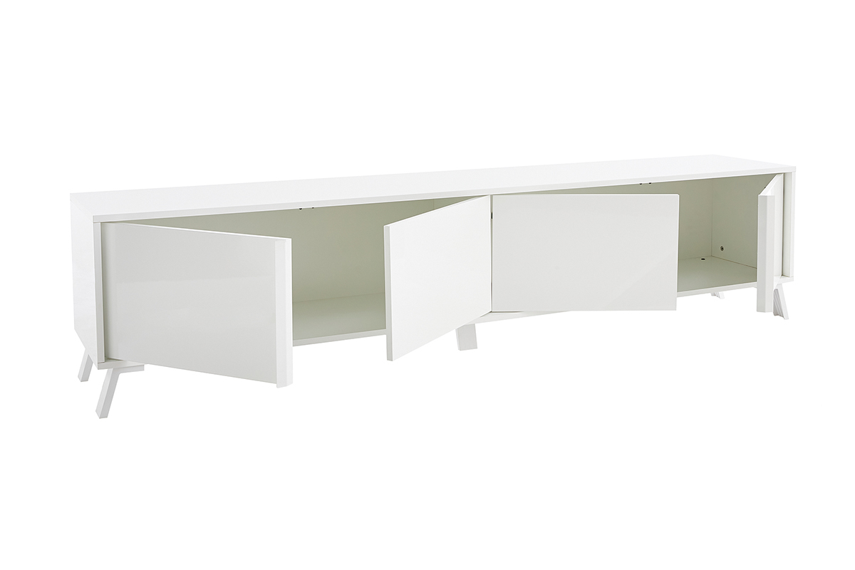 Design TV-Mbel mit weier Hochglanzoberflche L205 cm NEMA