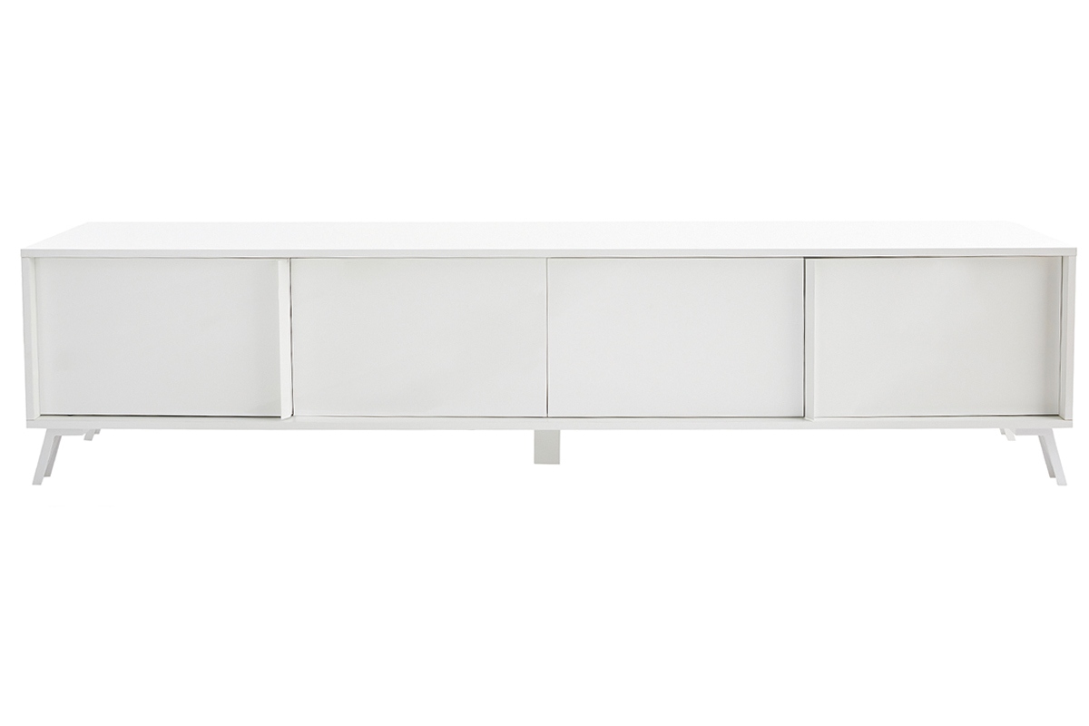 Design TV-Mbel mit weier Hochglanzoberflche L205 cm NEMA