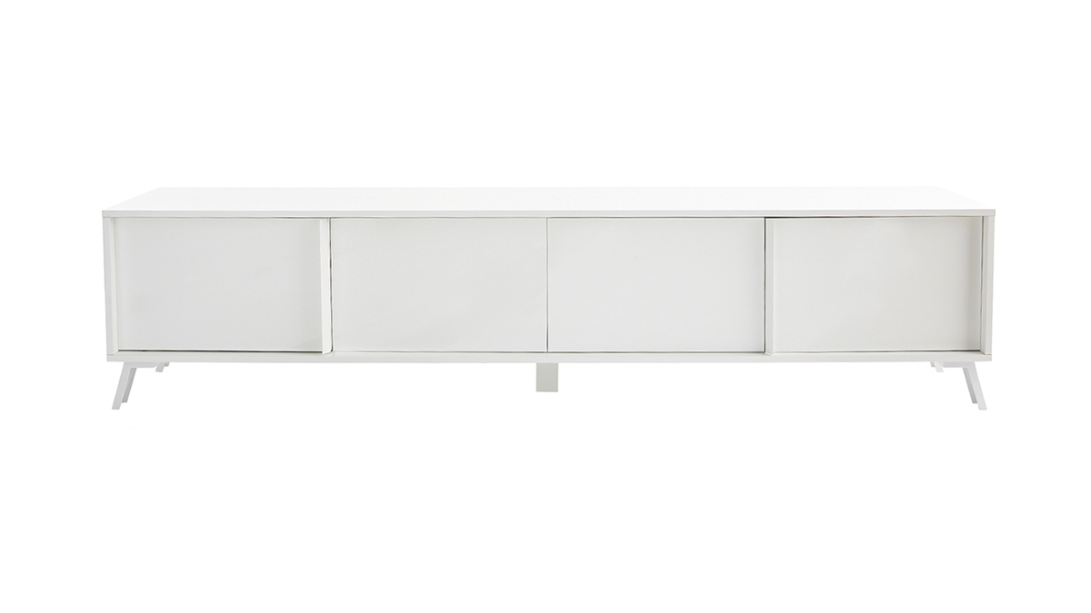 Design TV-Mbel mit weier Hochglanzoberflche L205 cm NEMA