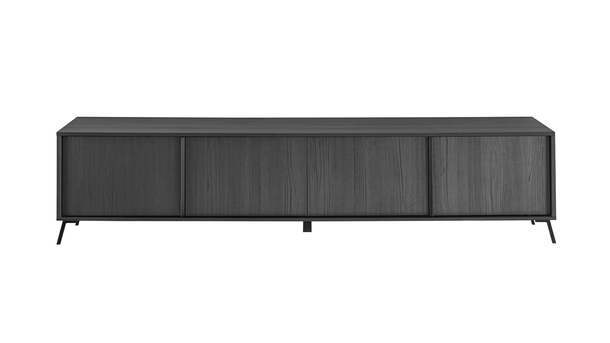 Design TV-Mbel schwarz mit Holzoptik L205 cm NEMA