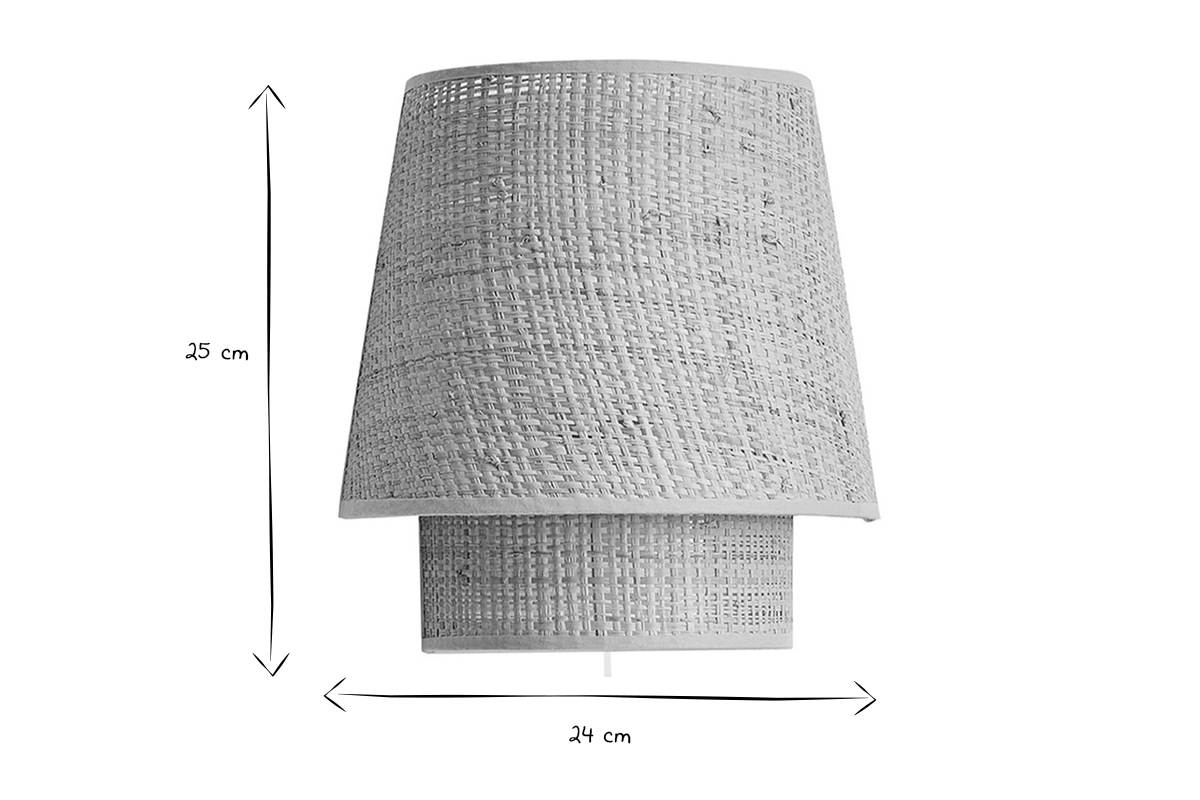 Design-Wandleuchte aus Bast H25 cm JUME