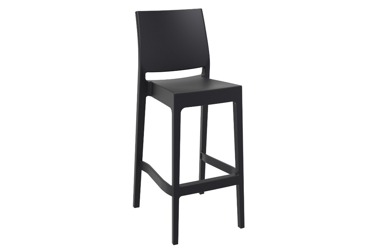 Designer-Barhocker zum Stapeln 75 cm schwarz (4er-Satz) CALAO