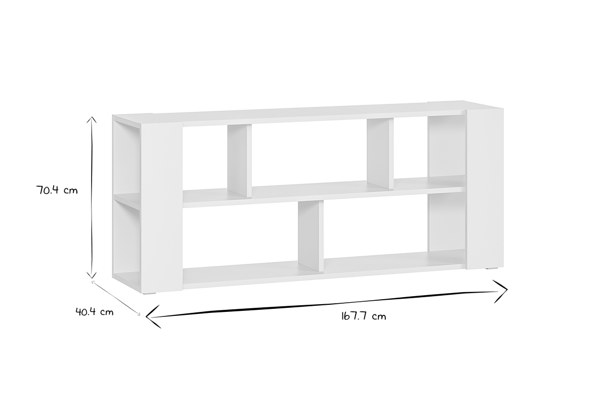 Designer-Bcherregal niedrig wei L168 cm MUSSO