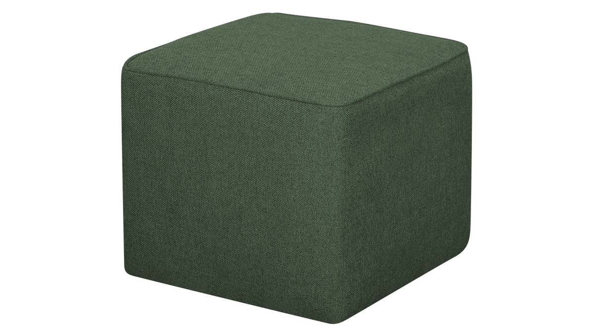 Designer-Hocker quadratisch khakifarbener Stoff PAVE