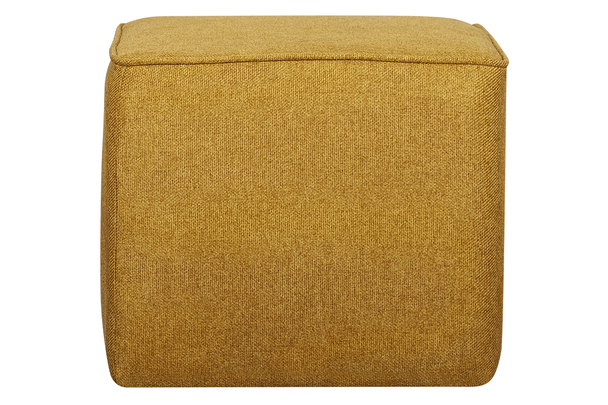 Designer-Hocker quadratisch kumingelber Stoff PAVE