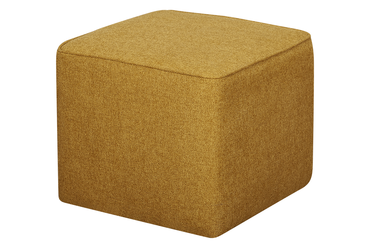 Designer-Hocker quadratisch kumingelber Stoff PAVE