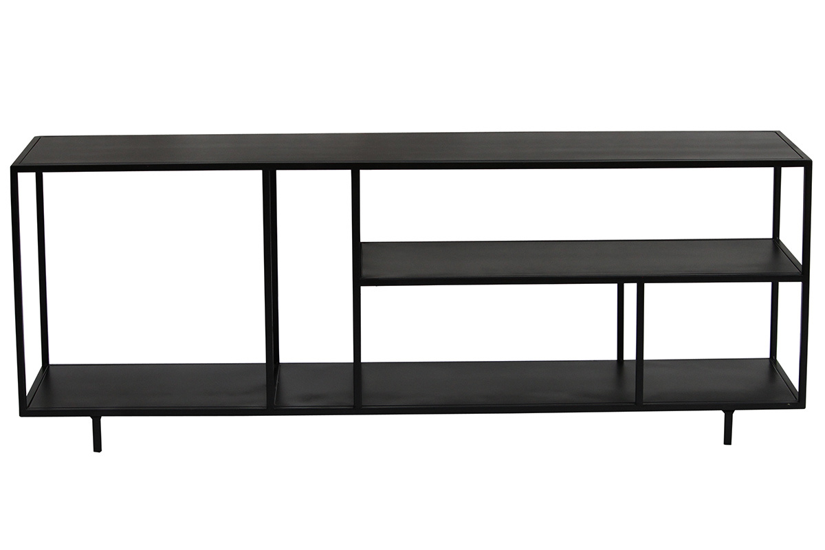 Designer TV-Schrank aus schwarzem Metall L160 cm KARL