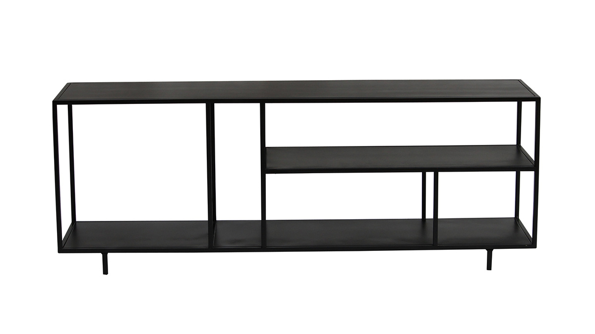 Designer TV-Schrank aus schwarzem Metall L160 cm KARL