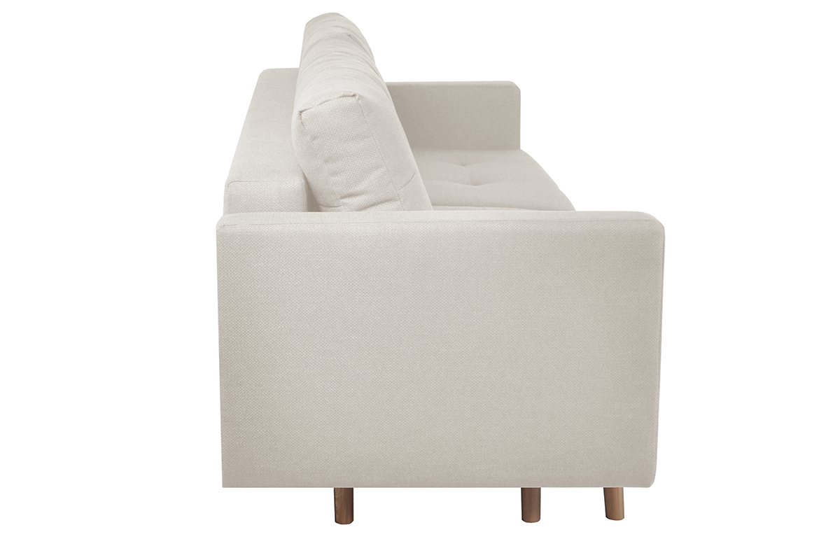 Dreisitzer-Bettcouch skandinavisch mit Bettkasten beige MIRA