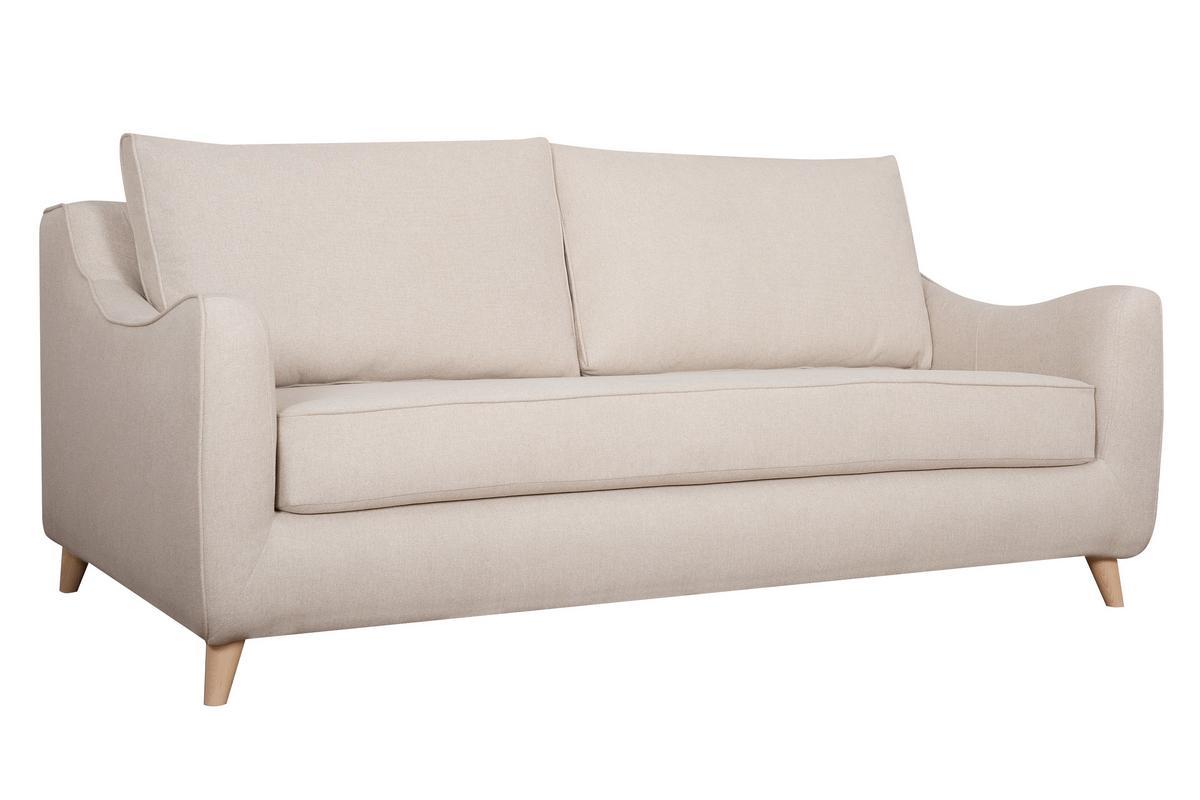 Dreisitzer-Schlafsofa skandinavisch beige VENDOME