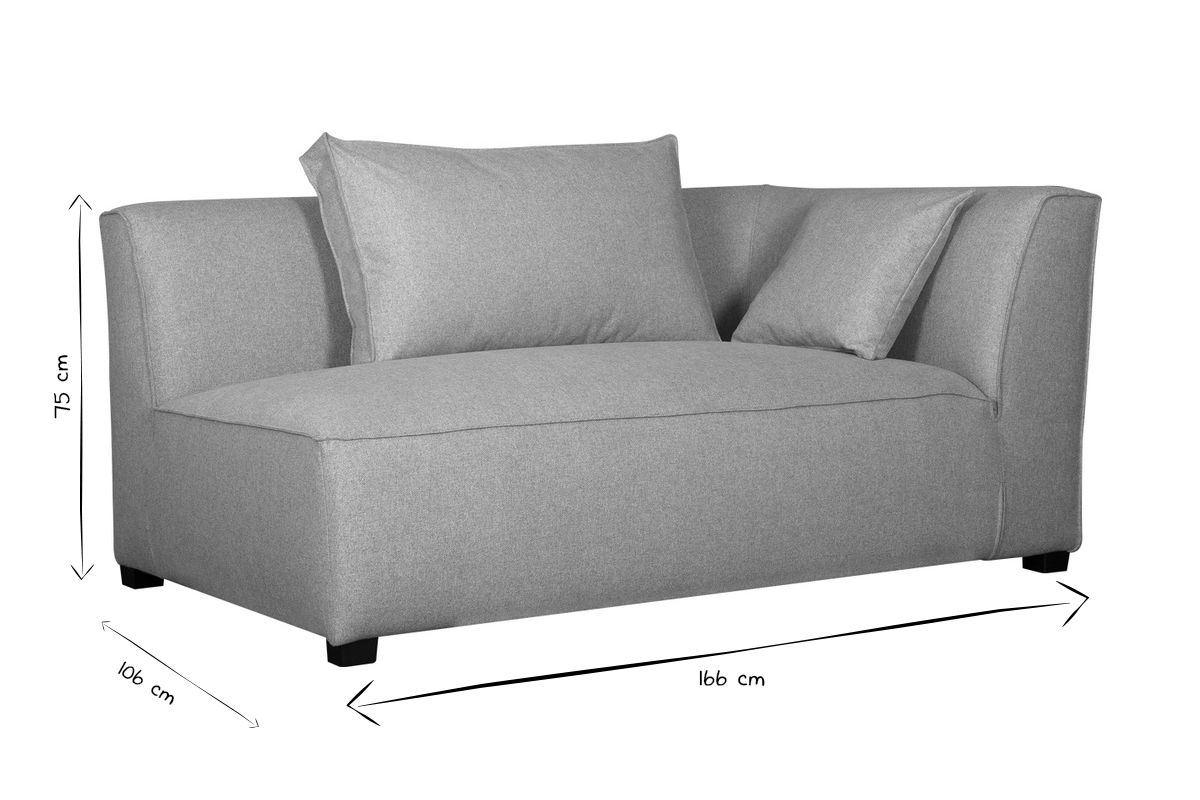 Eckmodul links fr Sofa aus beigem Stoff PLURIEL