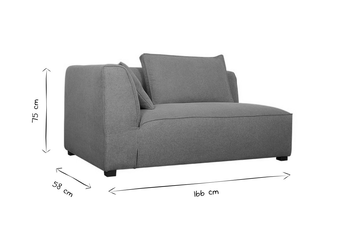 Eckmodul rechts fr Sofa aus kumingelbem Stoff PLURIEL