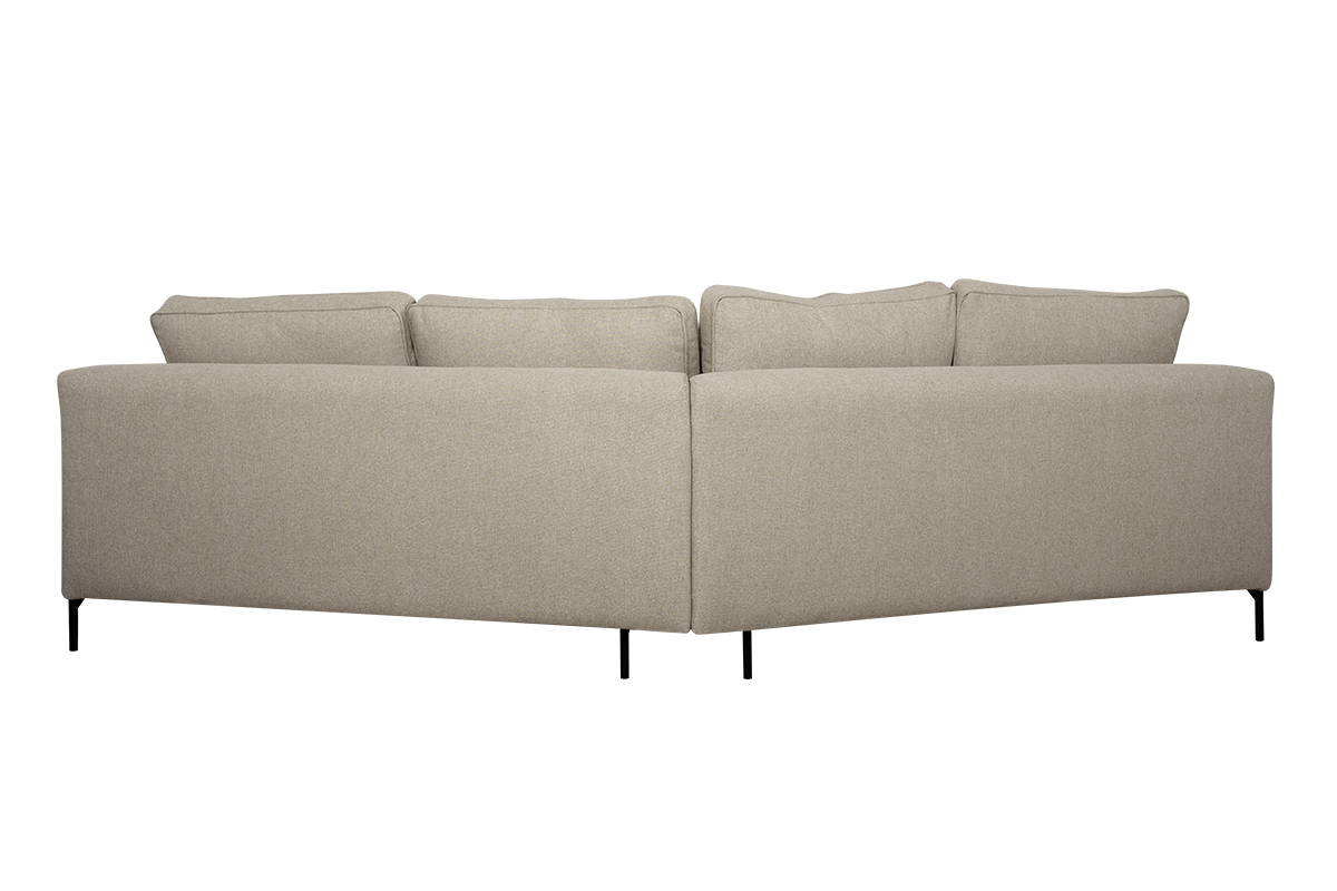 Ecksofa 5-Sitzer beige mit schwarzen Metallfen PUCHKINE