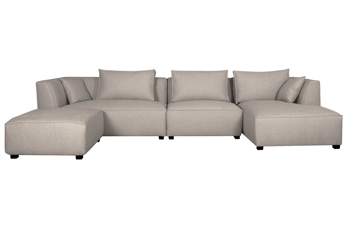 Ecksofa modulierbar 4 Elemente beige PLURIEL