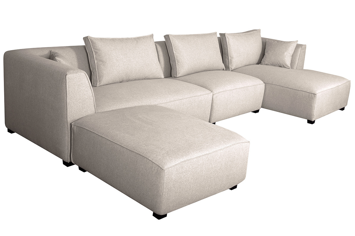 Ecksofa modulierbar 4 Elemente beige PLURIEL