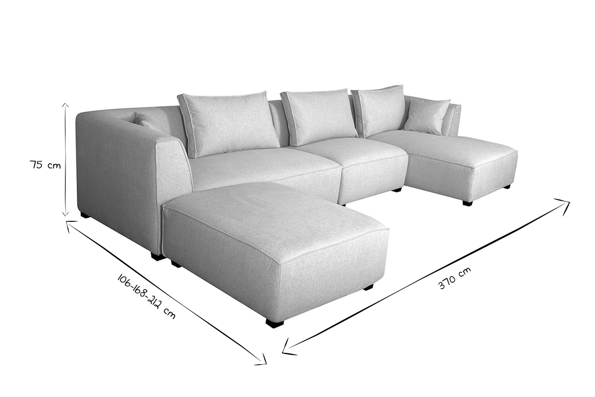 Ecksofa modulierbar 4 Elemente beige PLURIEL