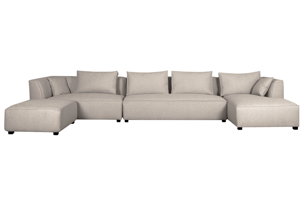 Ecksofa modulierbar 4 Elemente beige PLURIEL