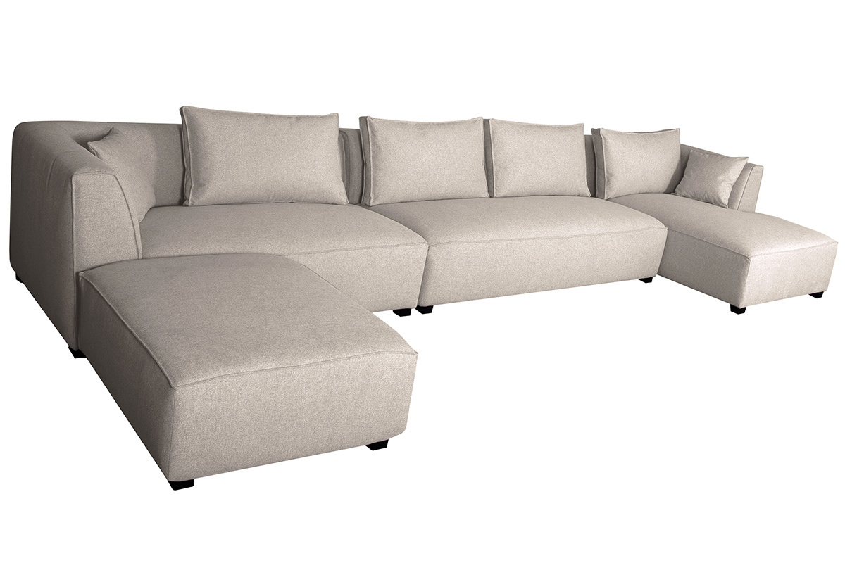 Ecksofa modulierbar 4 Elemente beige PLURIEL