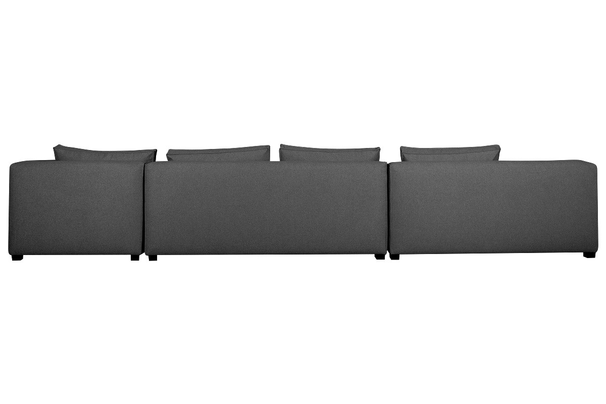 Ecksofa modulierbar 4 Elemente dunkelgrau PLURIEL