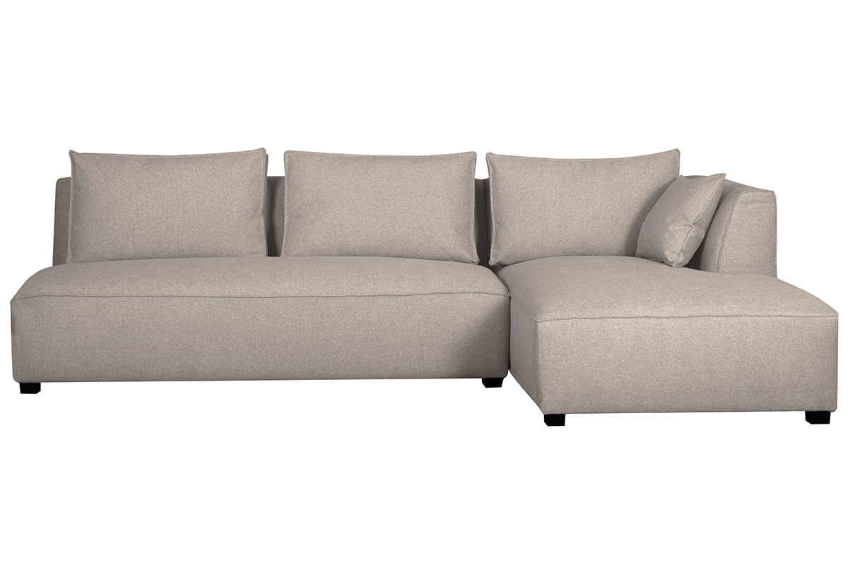 Ecksofa modulierbar gerader Winkel mit Chaiselongue beige PLURIEL