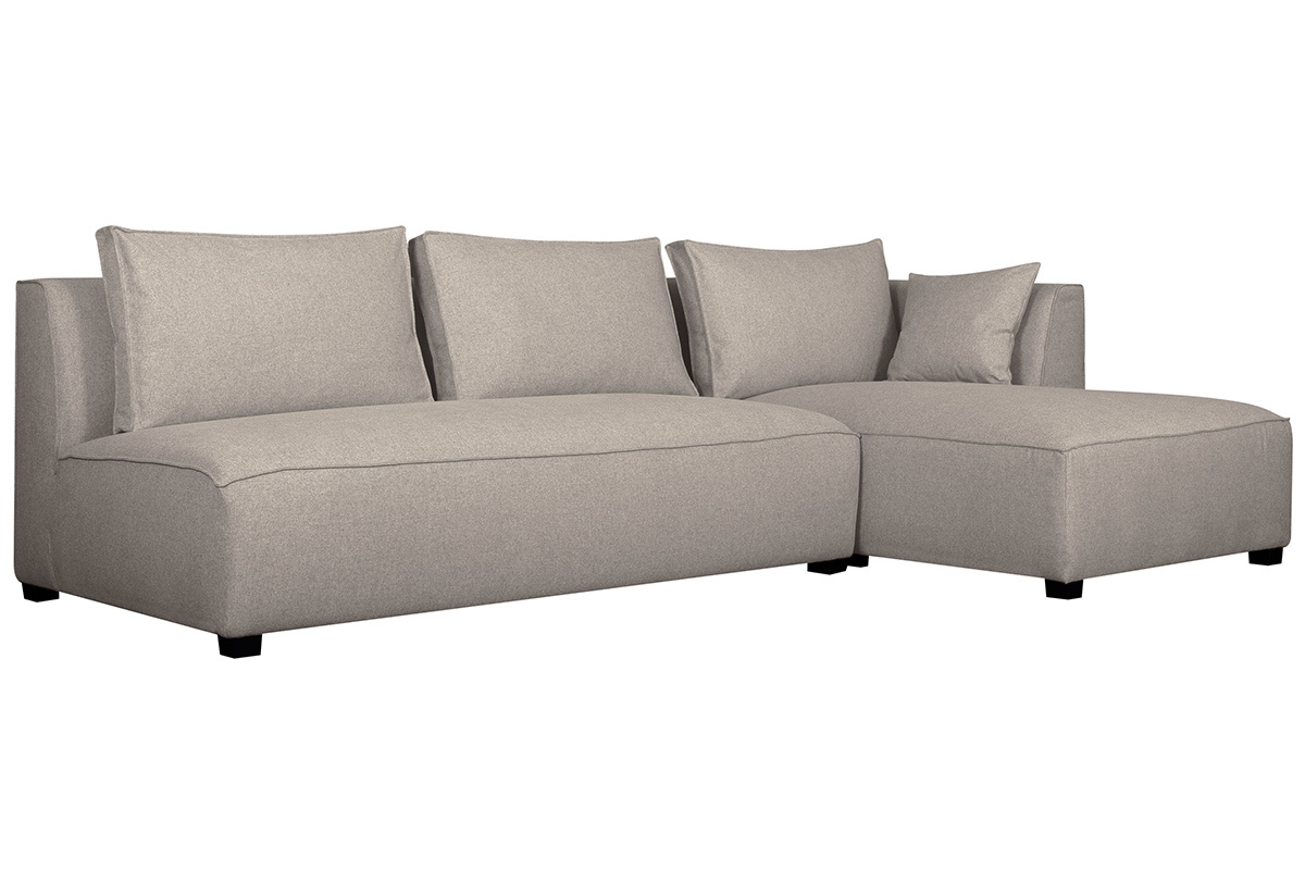 Ecksofa modulierbar gerader Winkel mit Chaiselongue beige PLURIEL