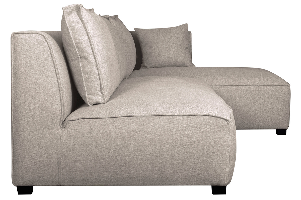 Ecksofa modulierbar gerader Winkel mit Chaiselongue beige PLURIEL