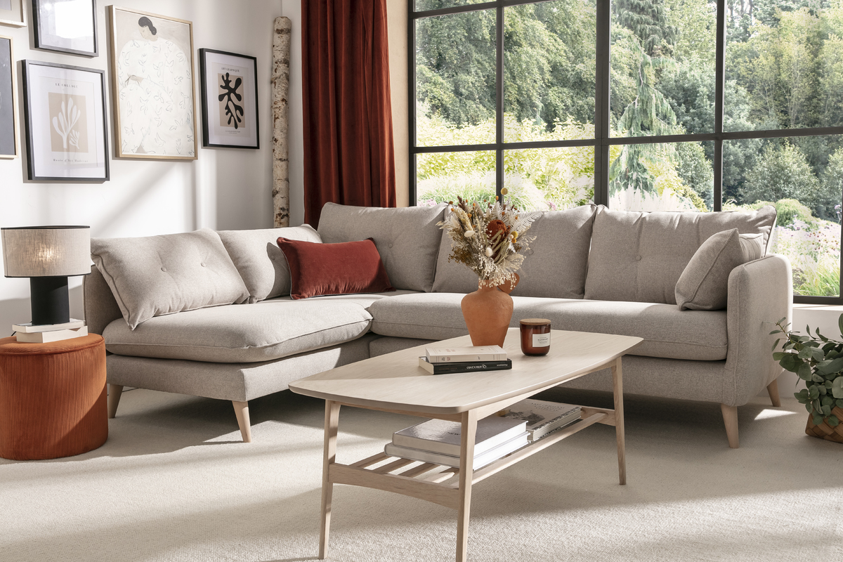 Ecksofa skandinavisch 3 Pltze beige GUILTY