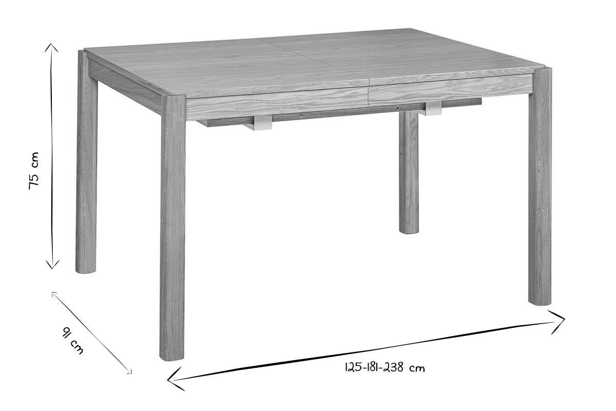 Esstisch ausziehbar Eichenfurnier L125-238 cm AGALI