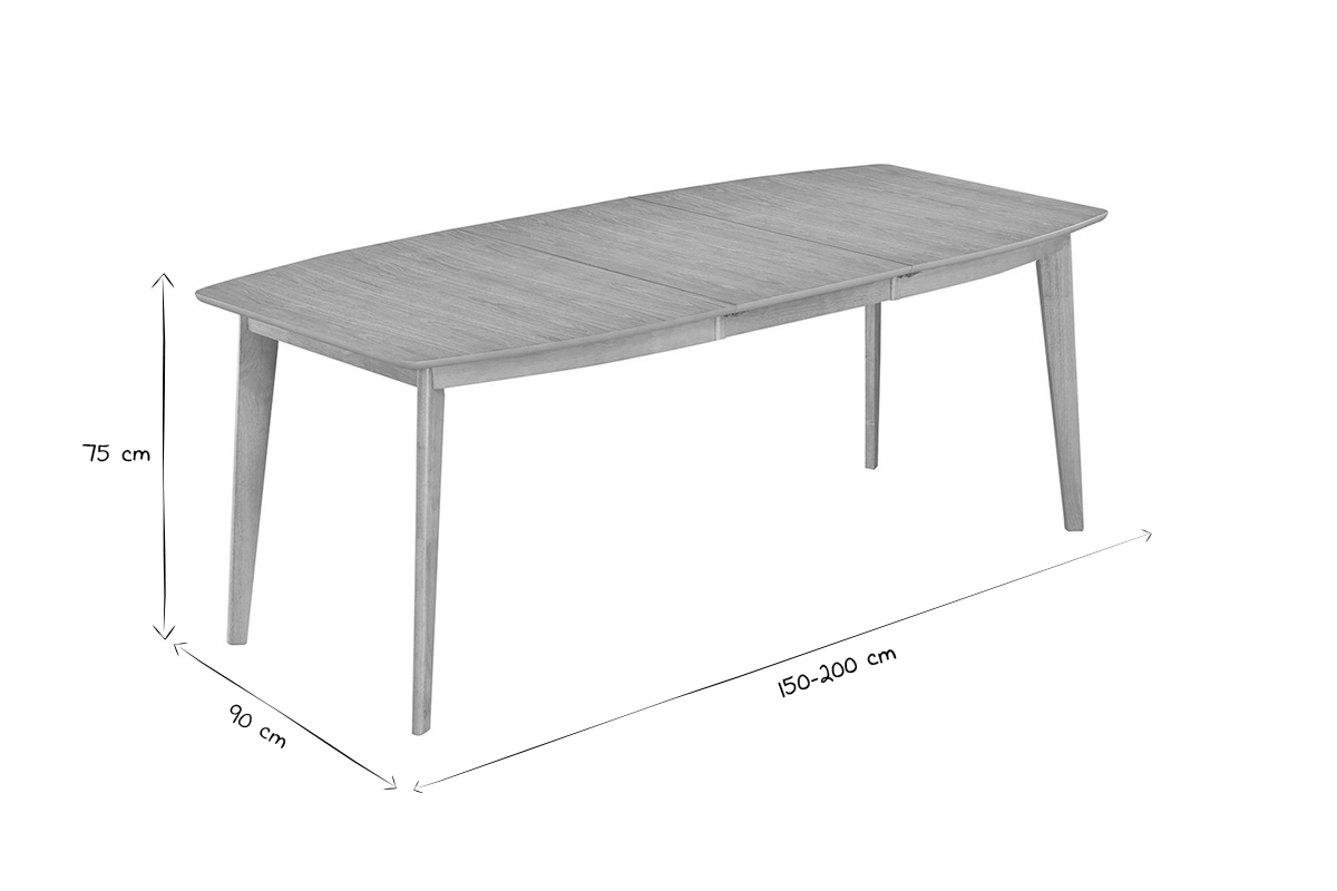 Esstisch ausziehbar skandinavisch aus hellem Holz L150-200 LEENA