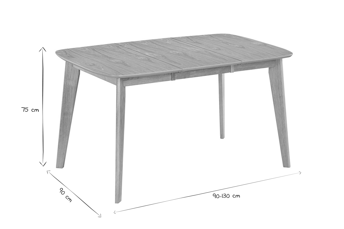 Esstisch ausziehbar skandinavisch quadratisch aus hellem Holz L90-130 LEENA