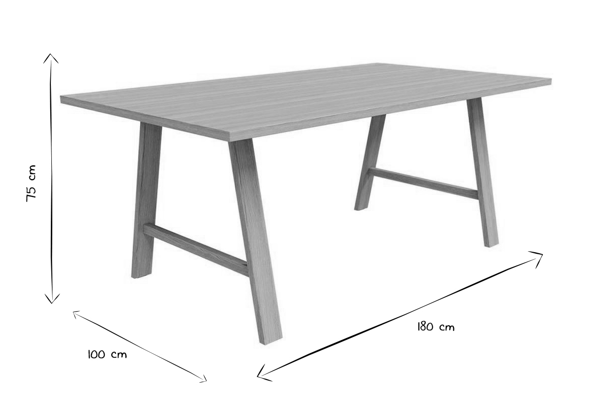 Esstisch Eichenfurnier L180 cm SAULE