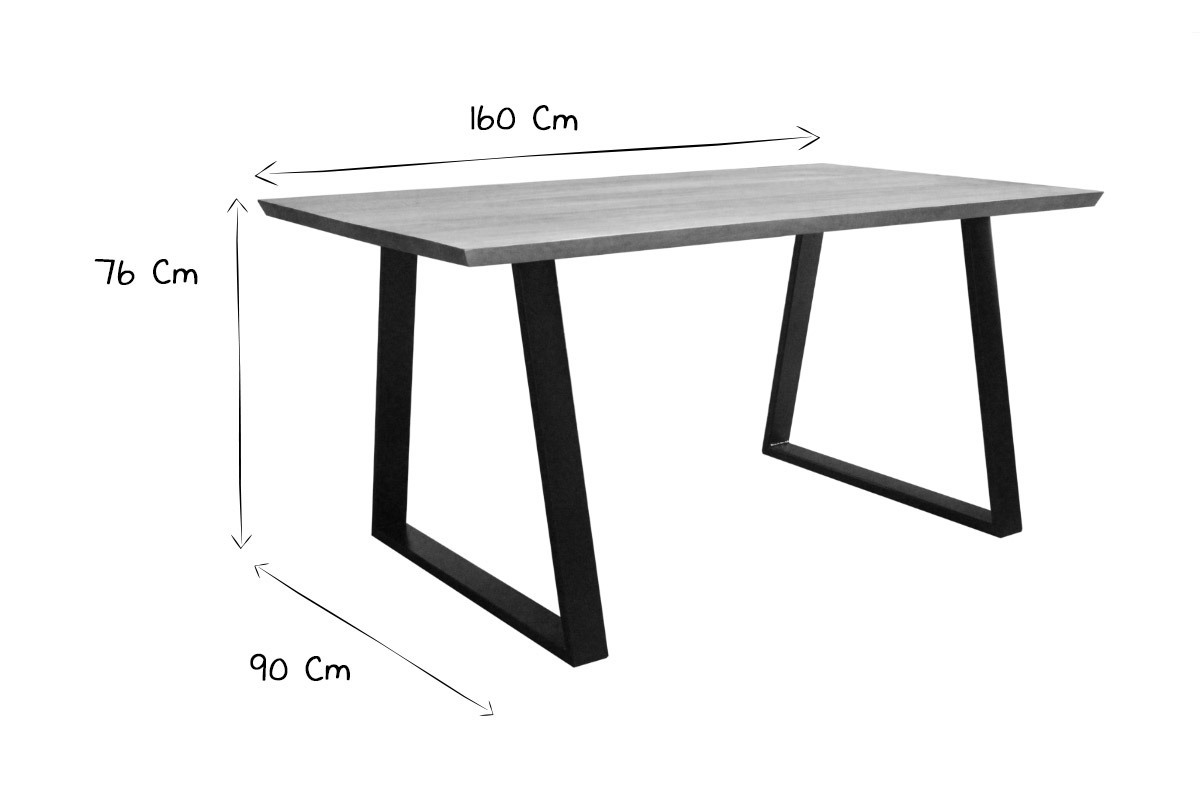 Esstisch Mango und schwarzes Metall 160cm VIJAY