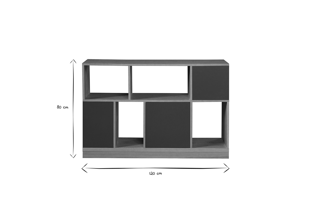 Flaches Sideboard auswechselbar petrolblau und wei JODIE