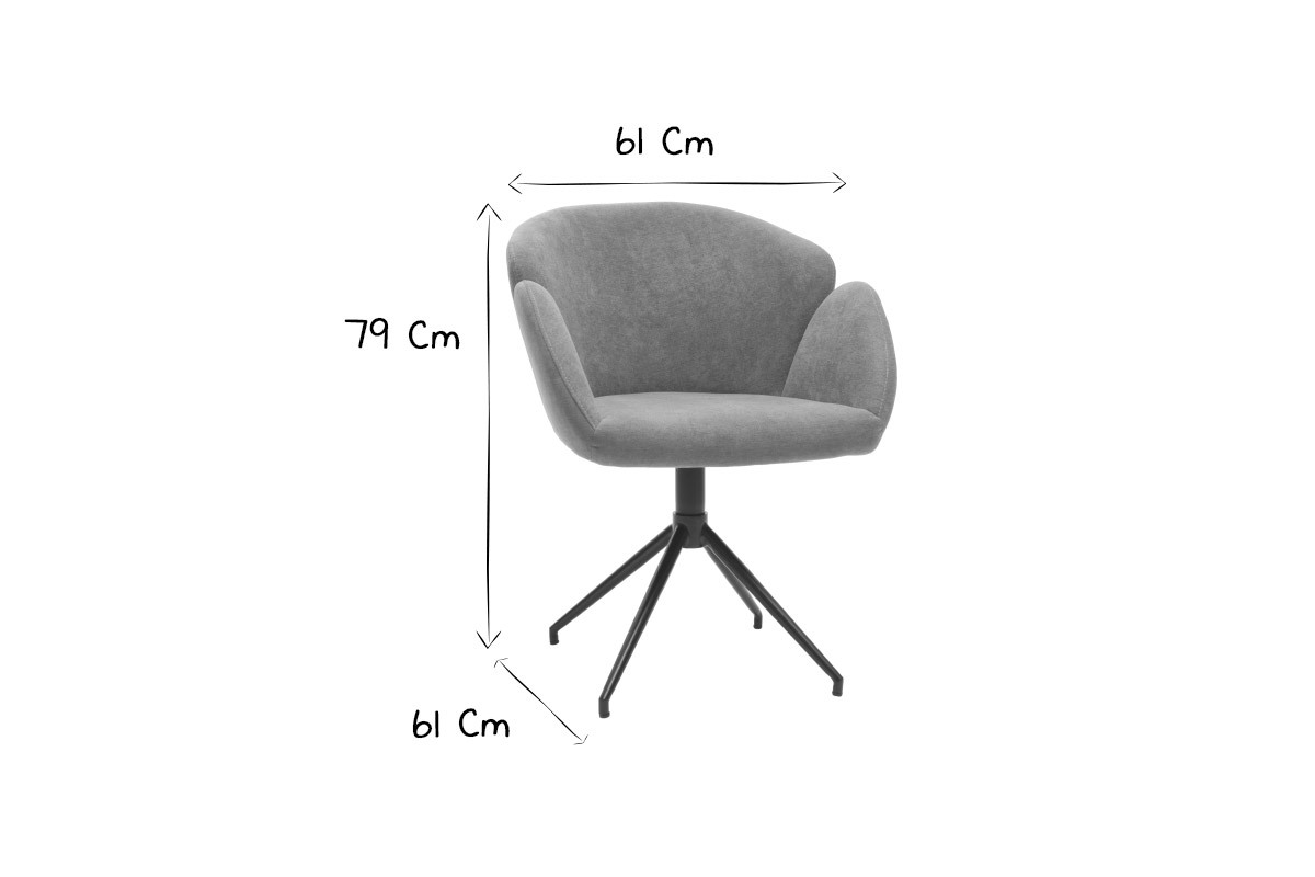 Grauer Samtstoff-Designstuhl RHAPSODY