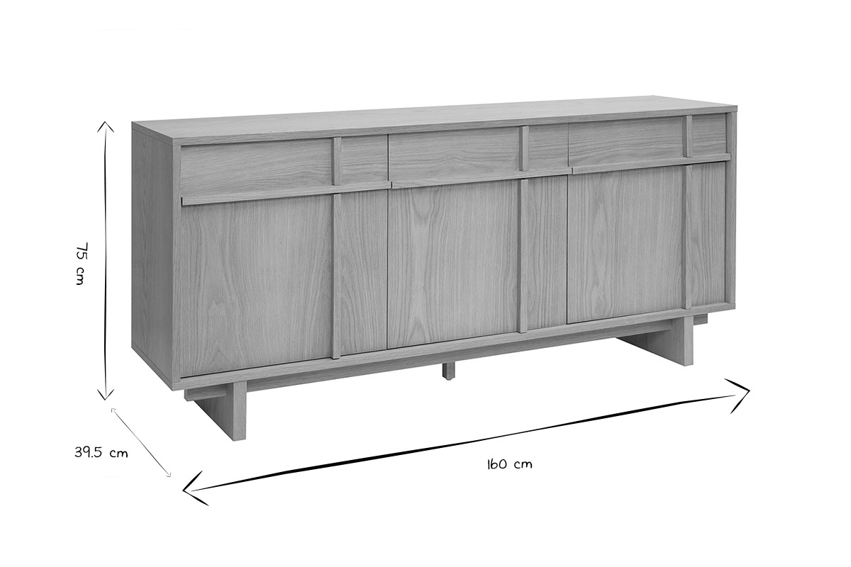 Helle Eichenholz-Buffet L160 cm ZAO