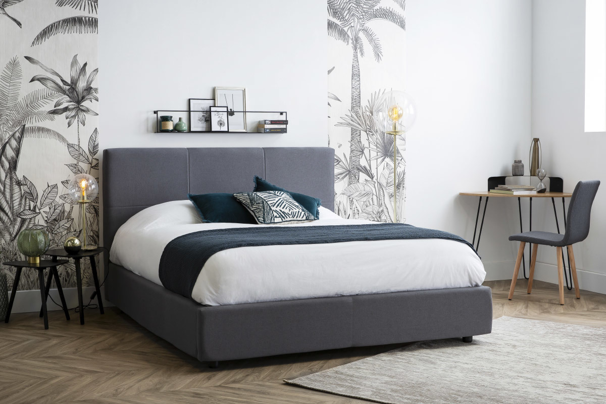 Himmelbett Lattenrost 160*200cm graue Farbe SOGNO