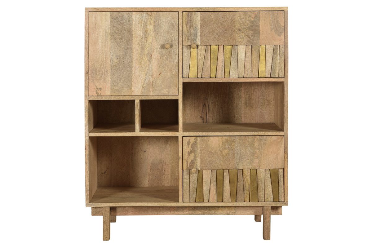 Hochwertiges Mango- und Messingsideboard ZAIKA