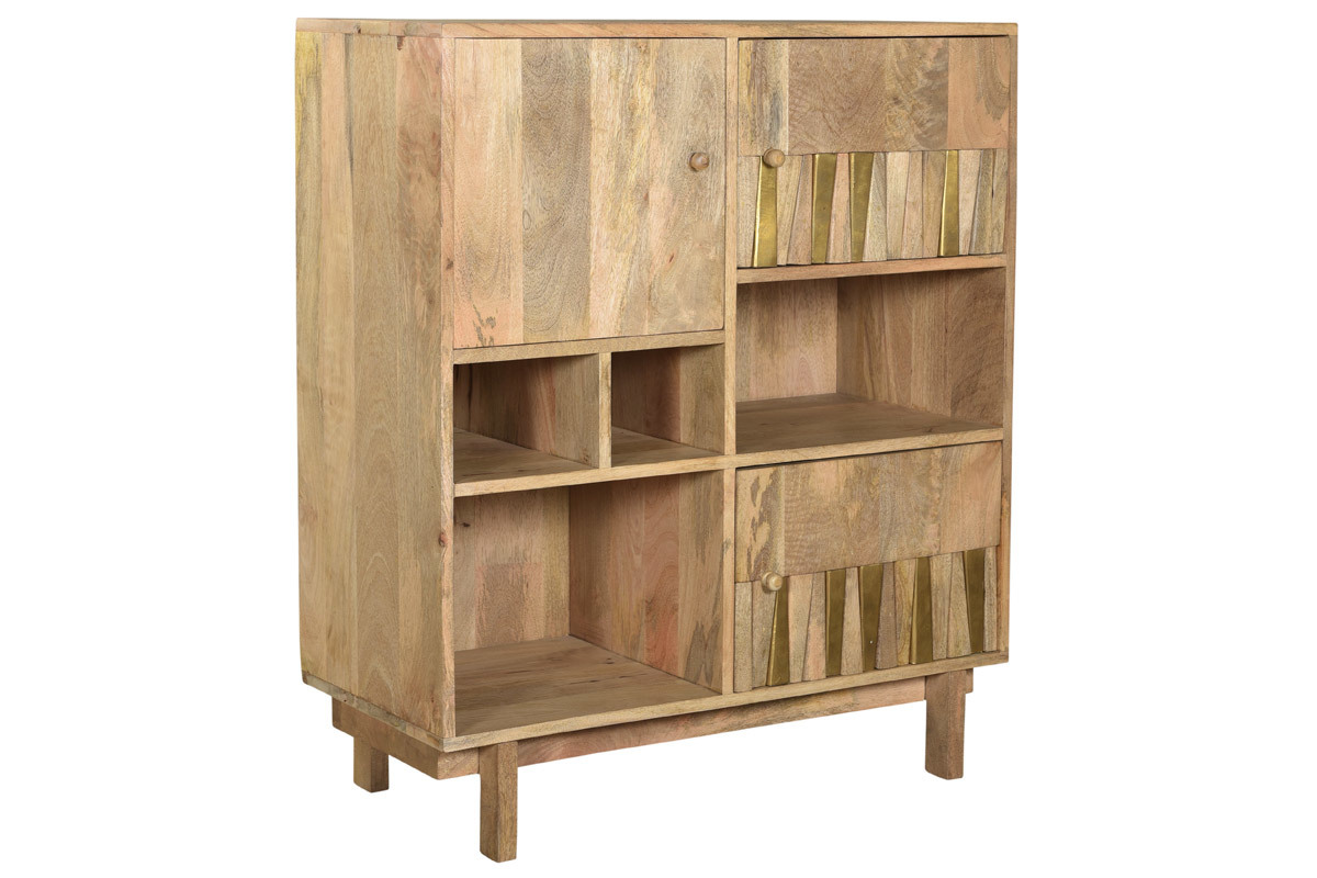 Hochwertiges Mango- und Messingsideboard ZAIKA