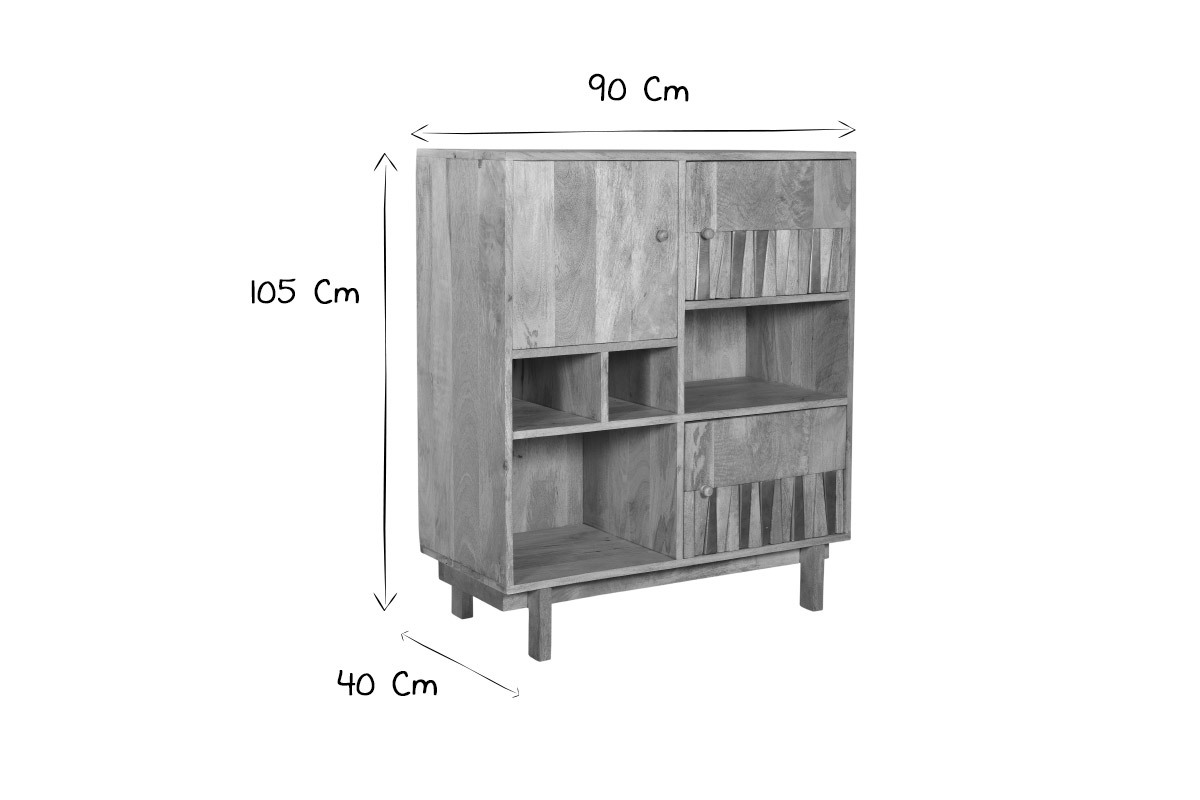 Hochwertiges Mango- und Messingsideboard ZAIKA