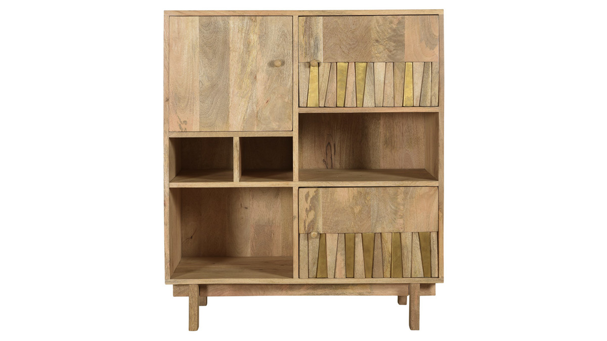 Hochwertiges Mango- und Messingsideboard ZAIKA