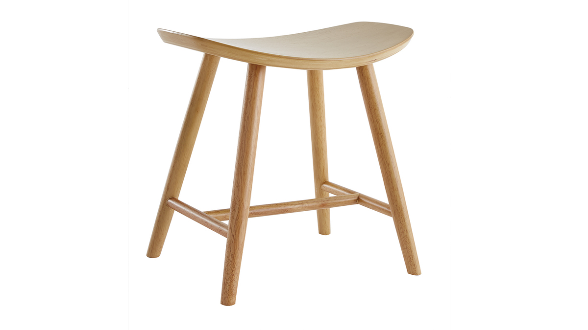 Hocker aus hellem Holz H46,5 cm DEMORY