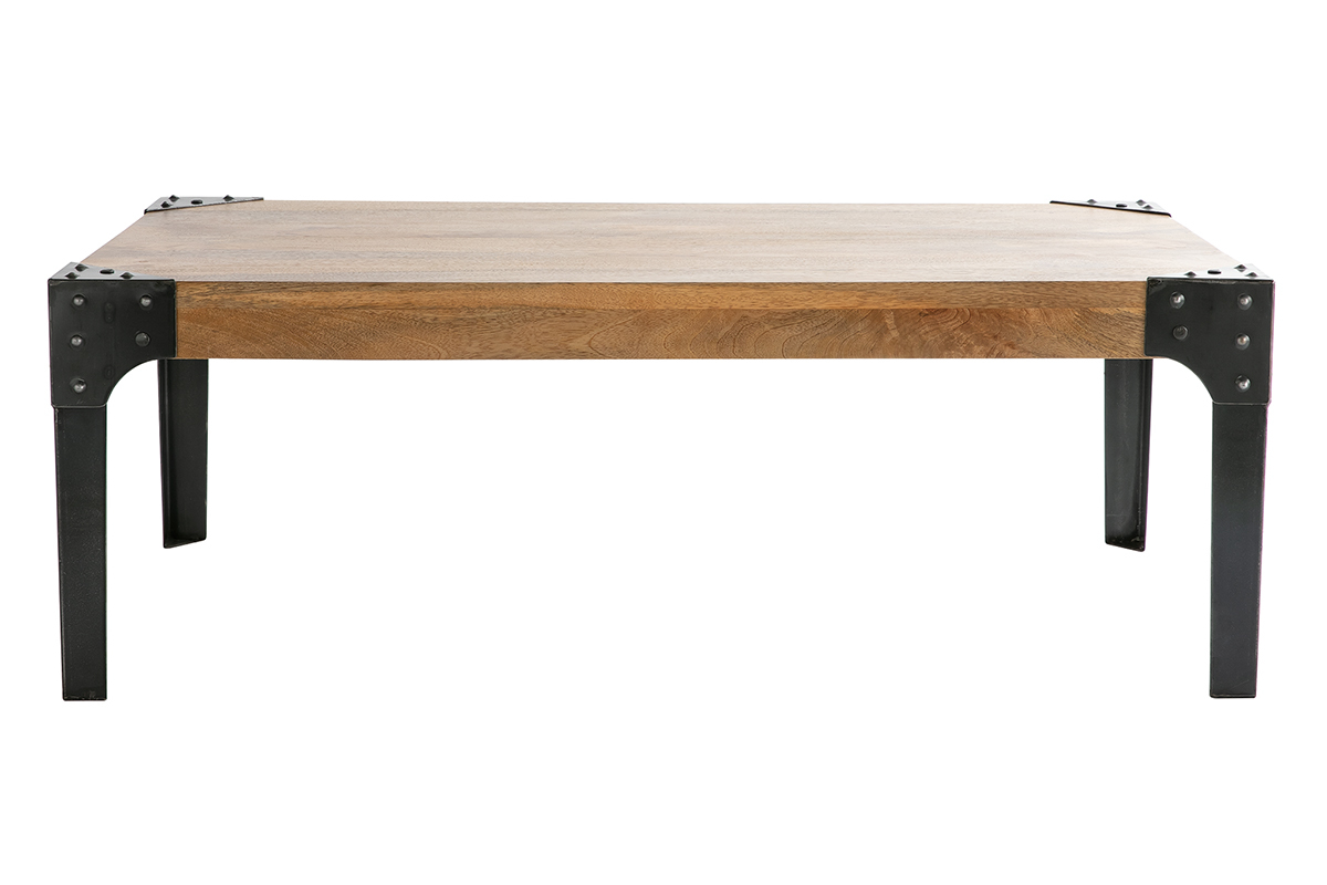 Industrieller Couchtisch MADISON Metall und Holz