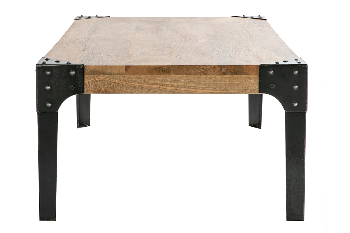 Industrieller Couchtisch MADISON Metall und Holz