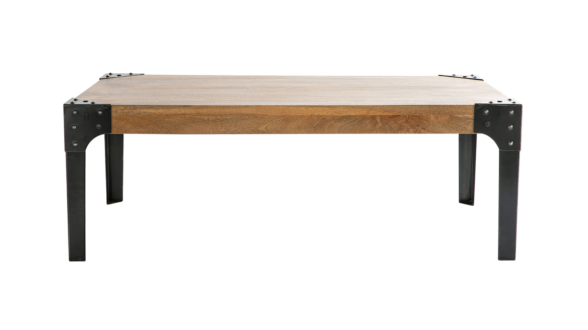 Industrieller Couchtisch MADISON Metall und Holz