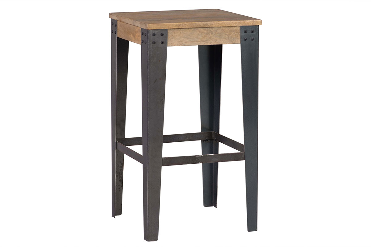 Industrieller Design-Hocker Metall und 65 cm MADISON