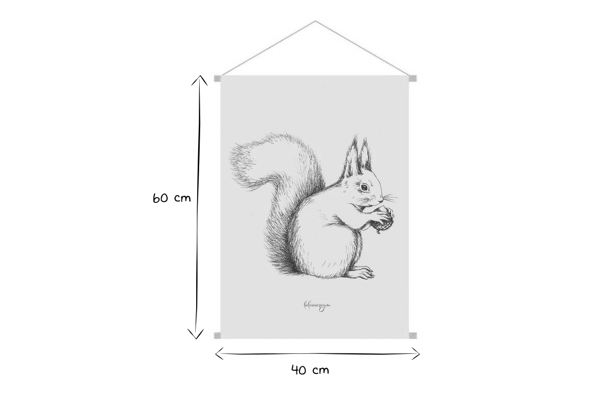 Kakemono fr Kinder Eichhrnchen L40 x B60 cm NUTS