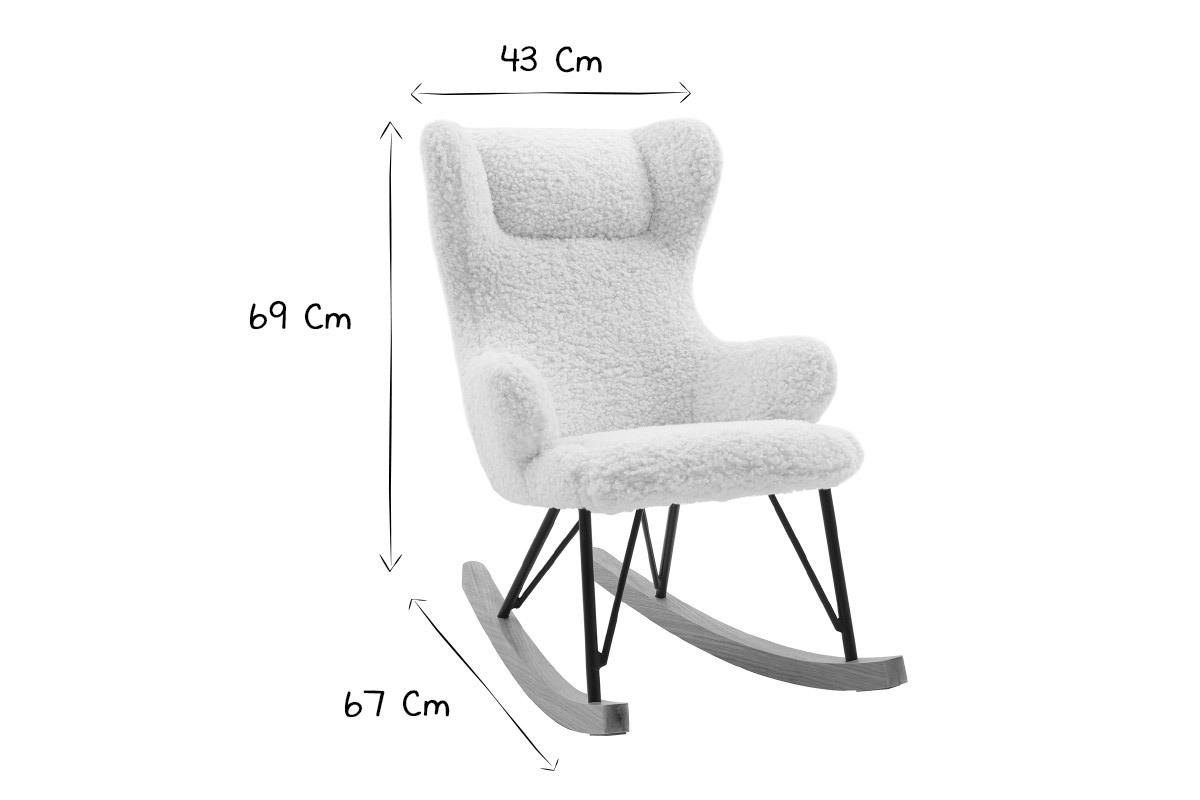 Kinder-Schaukelstuhl Lammfell-Optik SHAUN